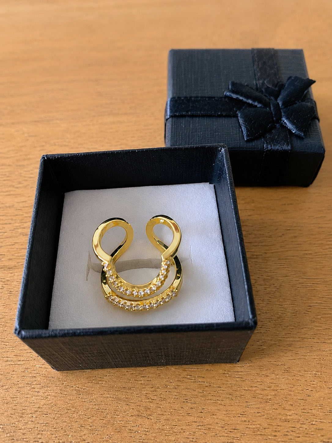 Bague bout de doigt Arche d'éclat dorée
