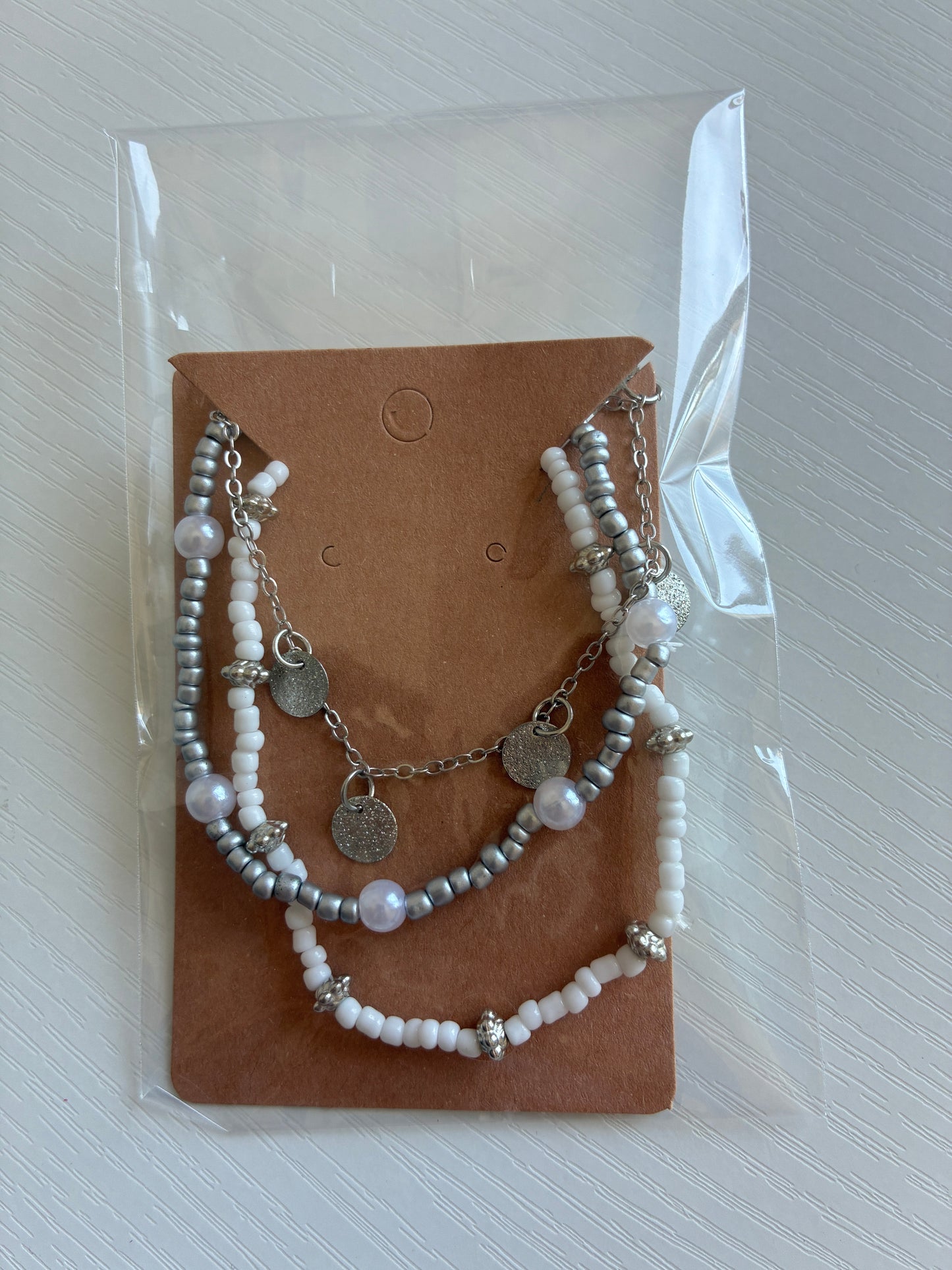 Lot de 3 chaînes de cheville argentées – Perles & pampilles – Bohème chic