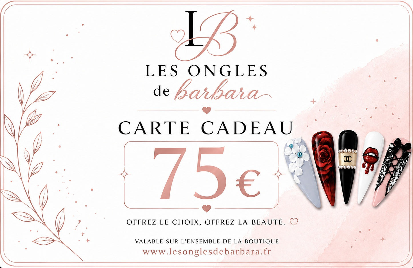 Carte cadeau Les Ongles de Barbara