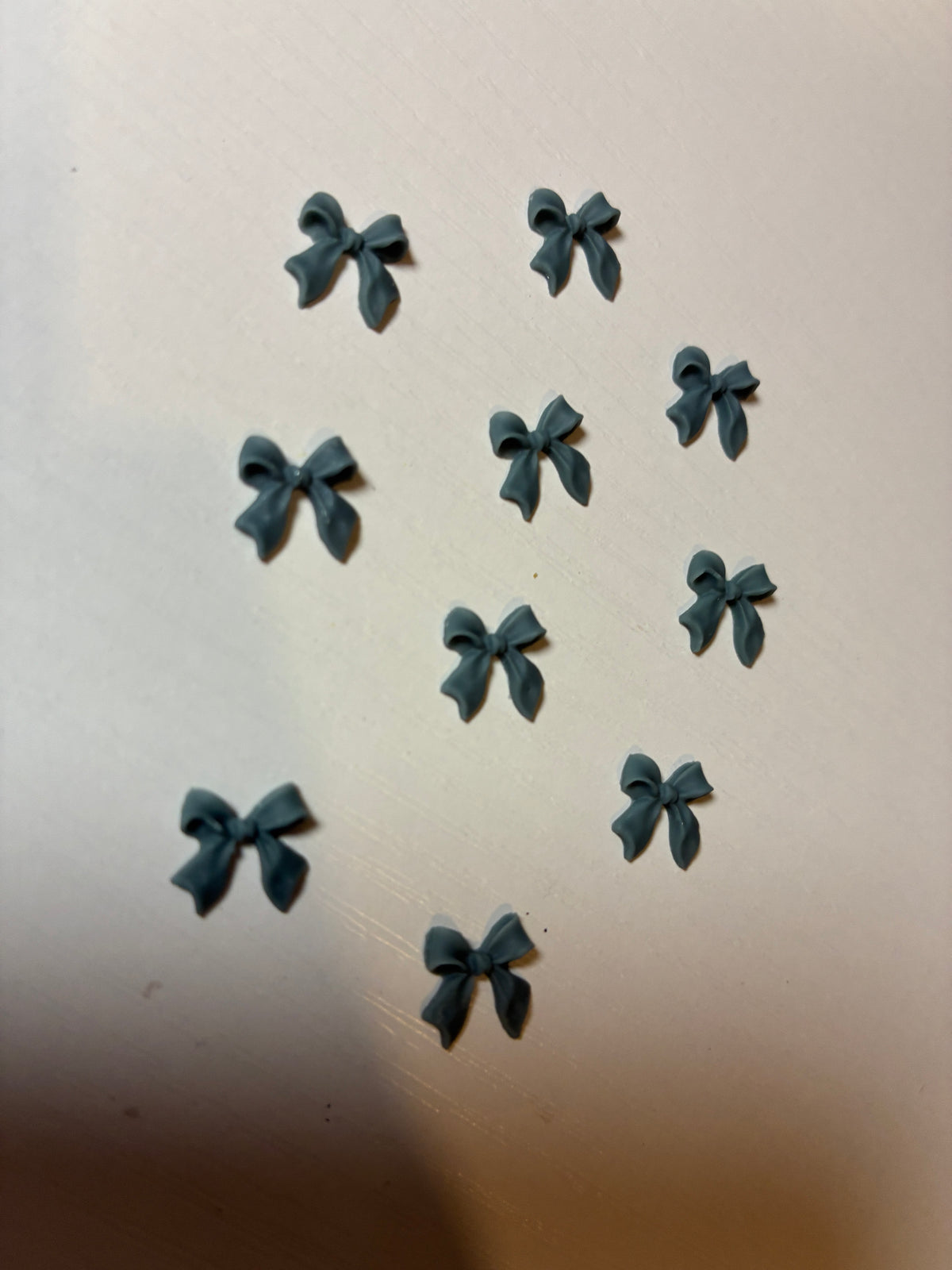 Bijoux d'ongles 3D – Nœuds vert canard – Lot de 10