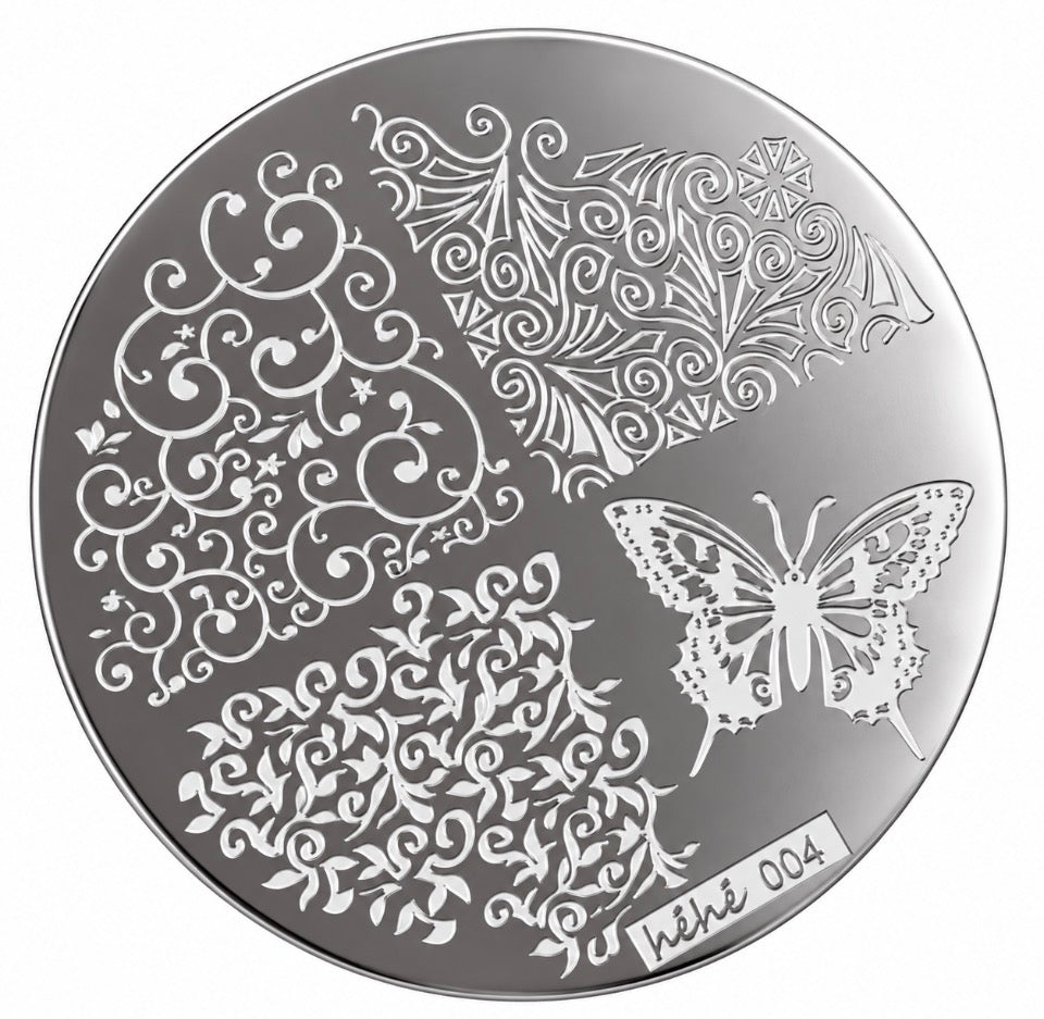 Plaque de stamping – Arabesques & papillon