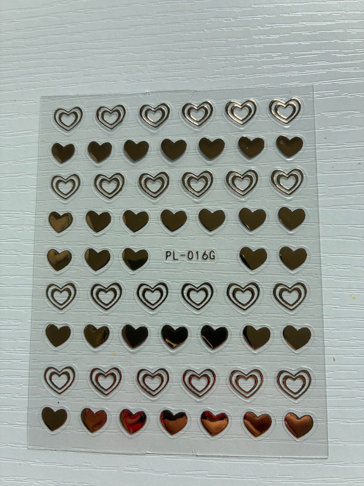 Stickers pour ongles – Cœurs dorés pleins et contours