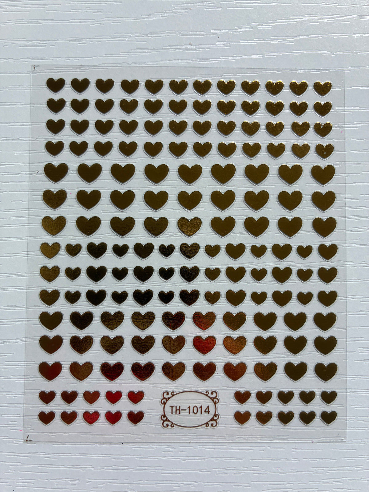 Stickers pour ongles – Cœurs dorés