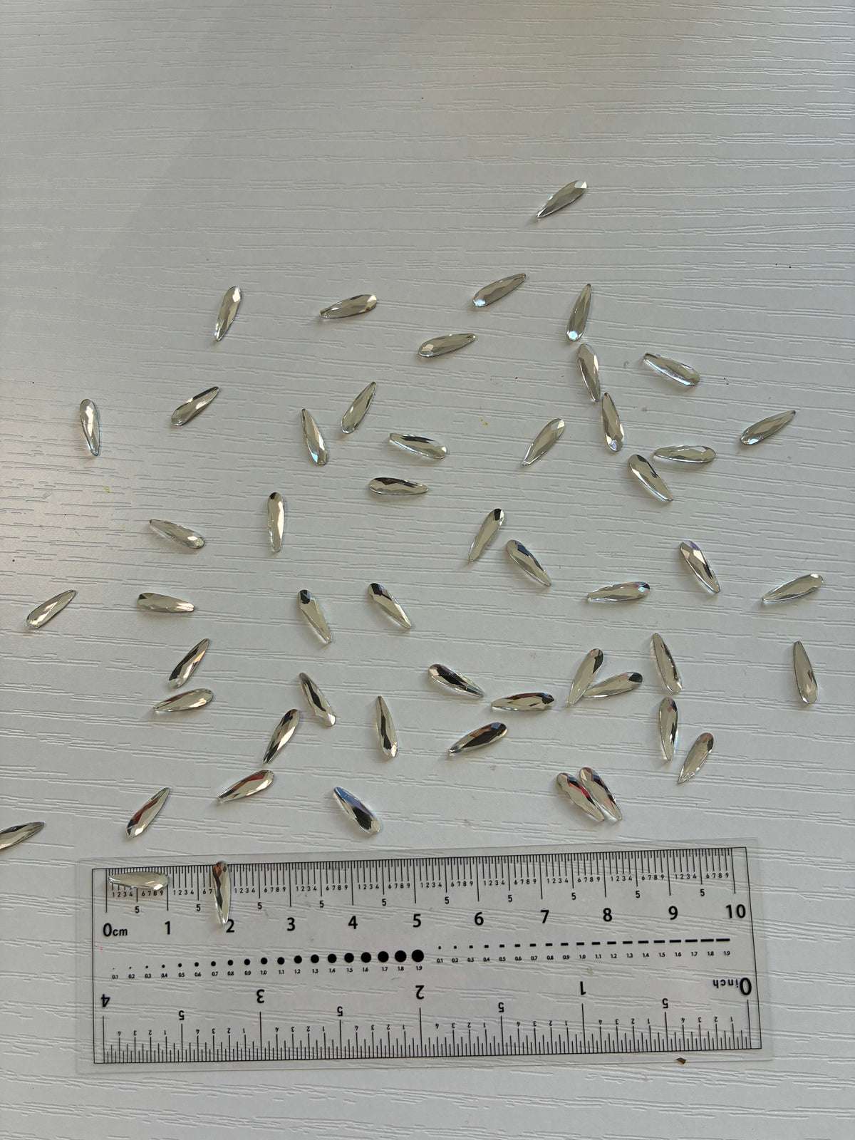 lot de 50 strass goutte allongée argentés pour nail art