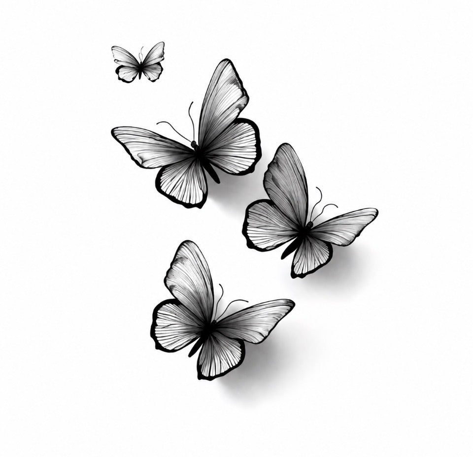 Tatouage éphémère papillons noirs élégants