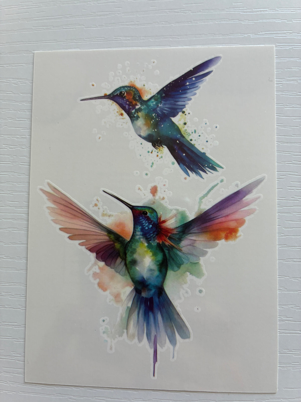 Tatouage éphémère colibri aquarelle N°8 – 2 tatouages