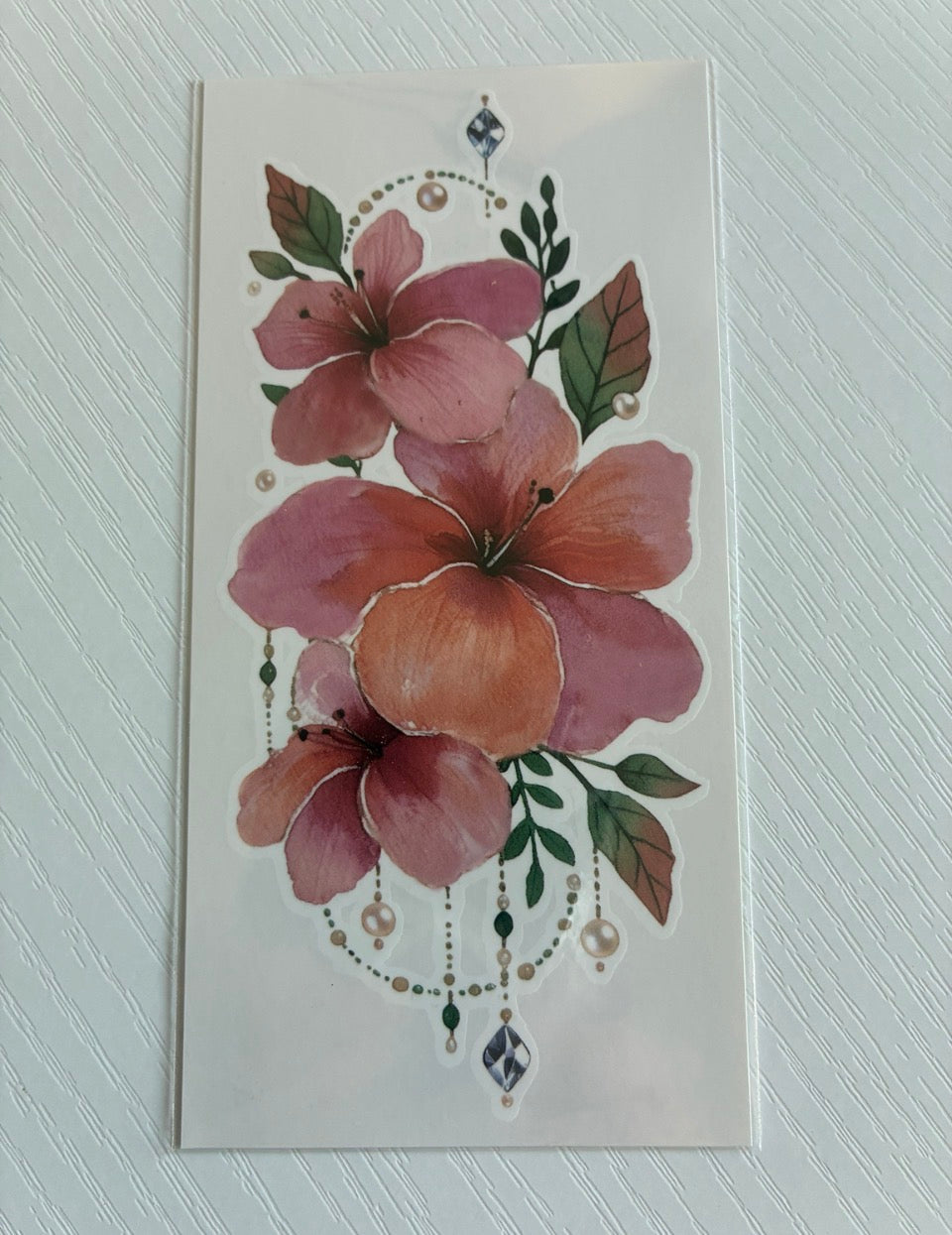 Tatouage éphémère fleurs d'hibiscus rose