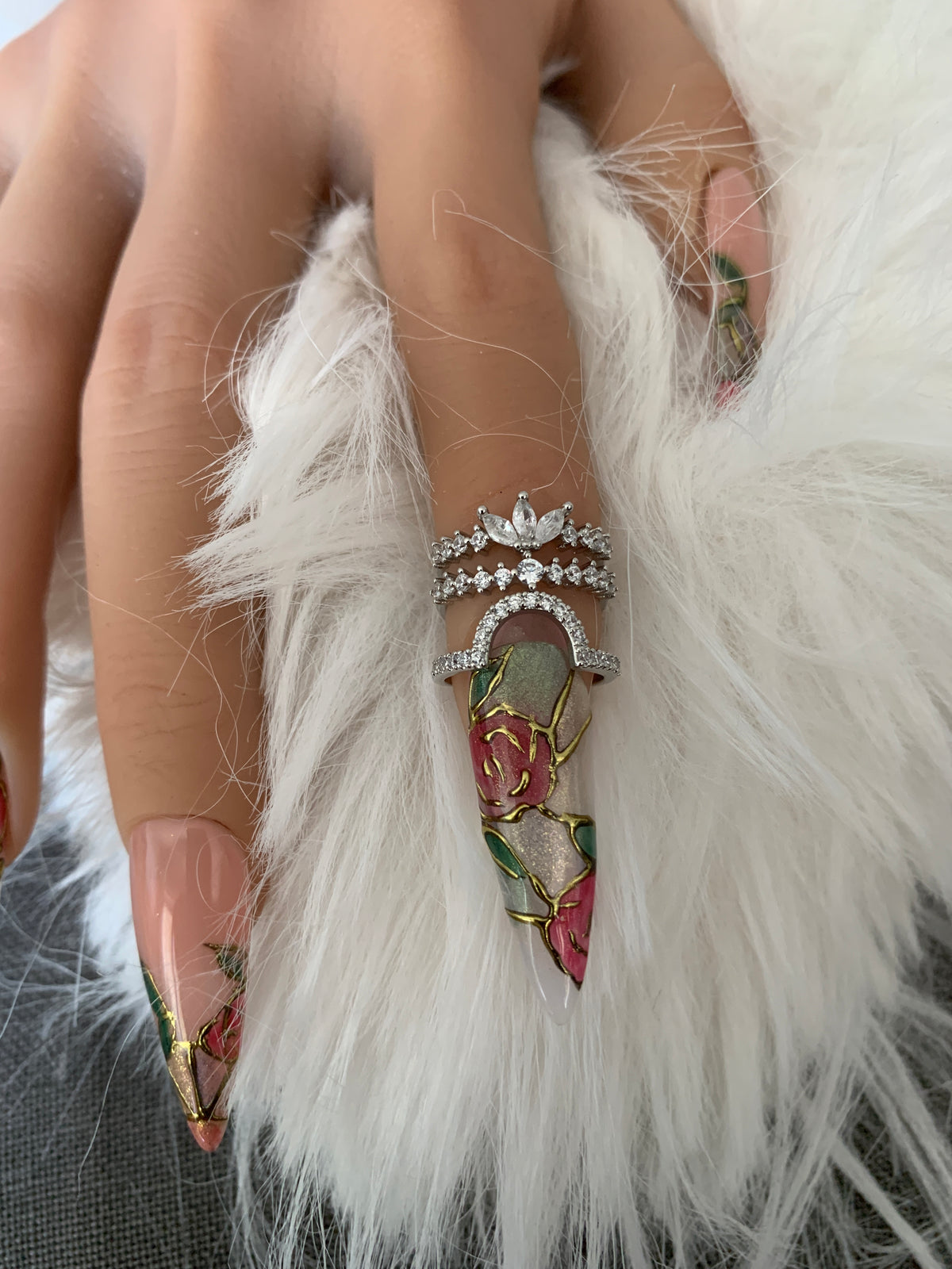 Bague d'ongle Lotus – Argentée