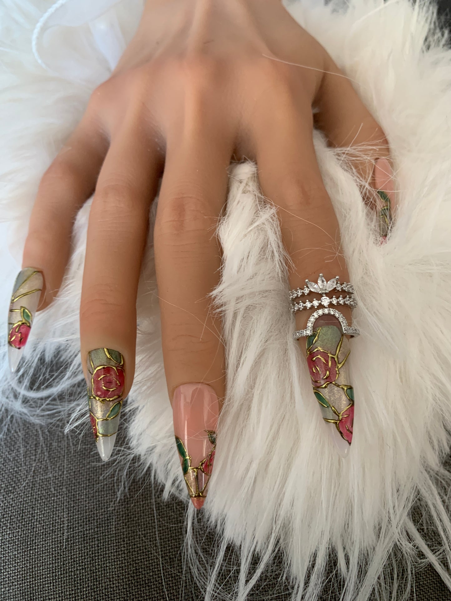 Bague d'ongle Lotus – Argentée