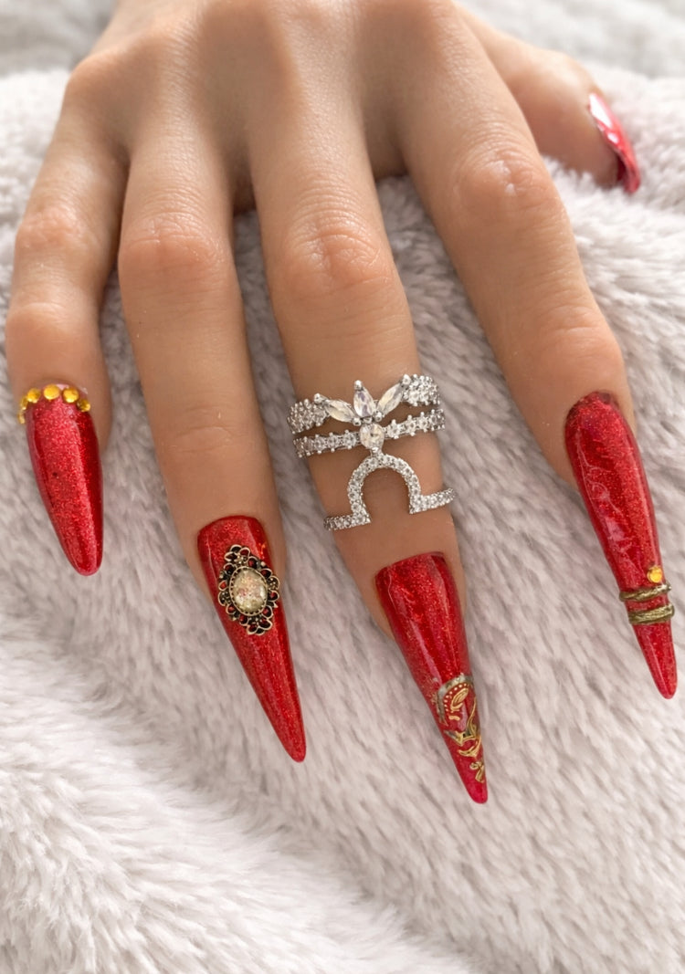 Bague d'ongle Lotus – Argentée