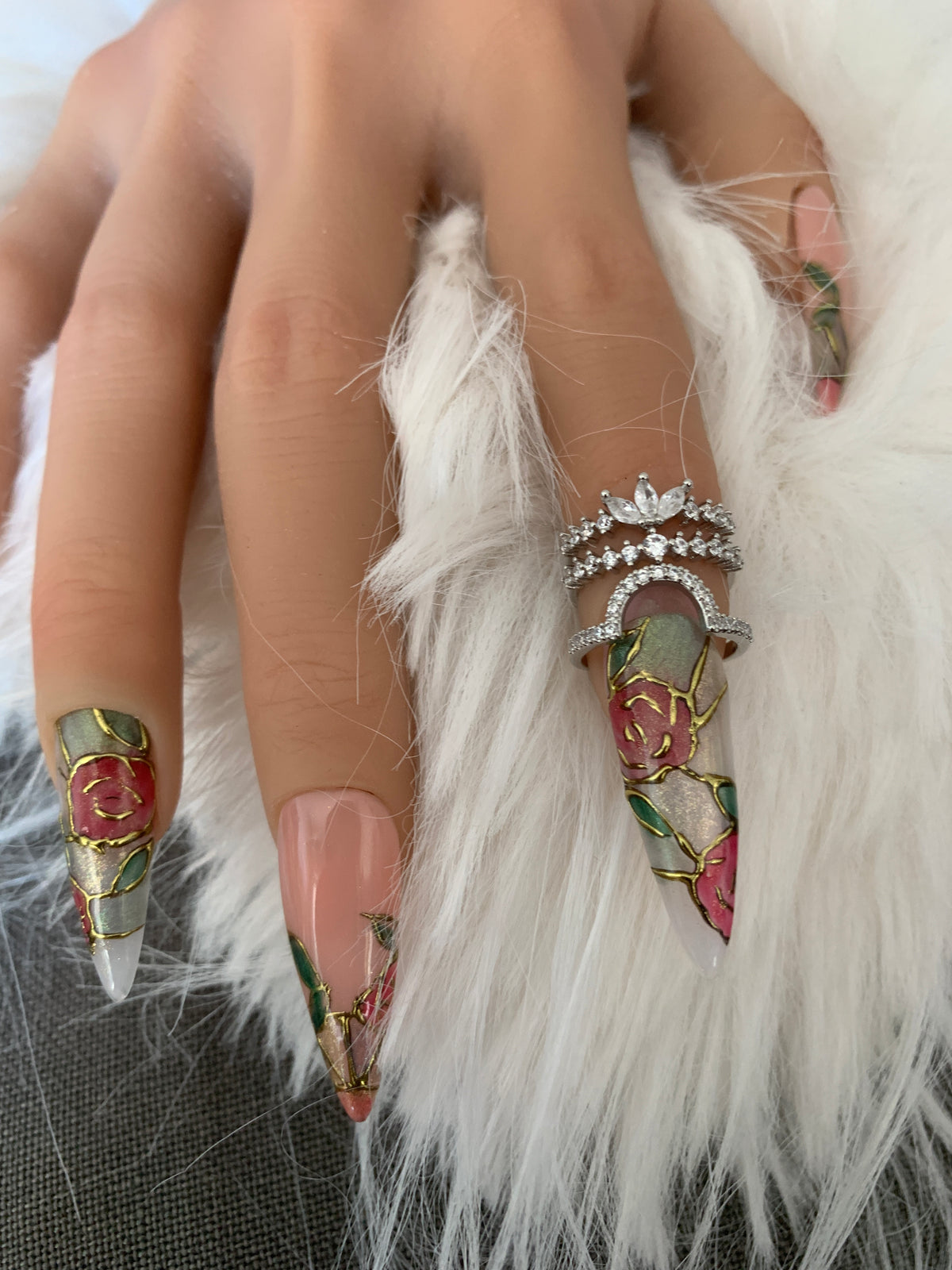 Bague d'ongle Lotus – Argentée