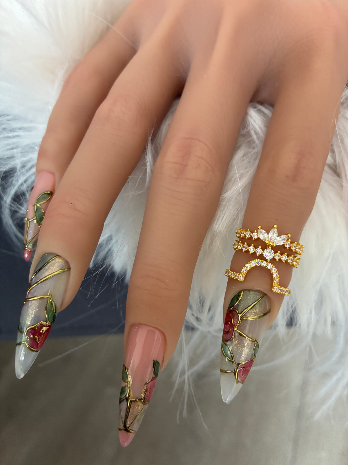 Bague d'ongle Lotus – Dorée
