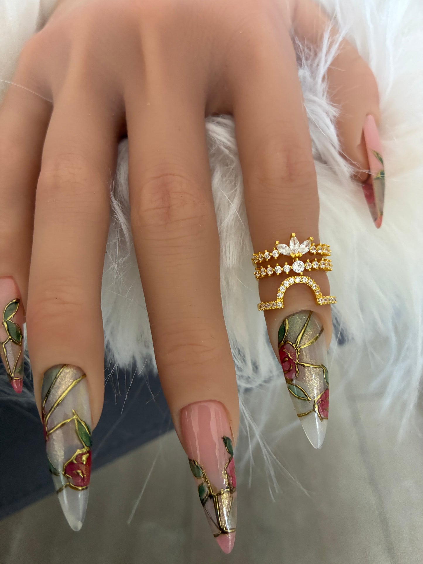 Bague d'ongle Lotus – Dorée
