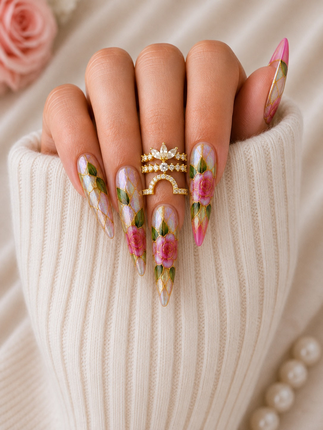 Bague d'ongle Lotus – Dorée