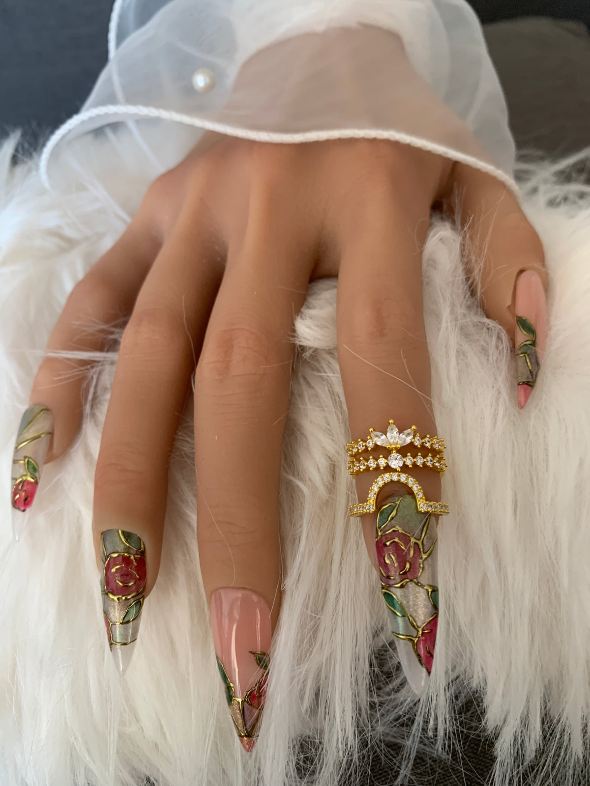 Bague d'ongle Lotus – Dorée