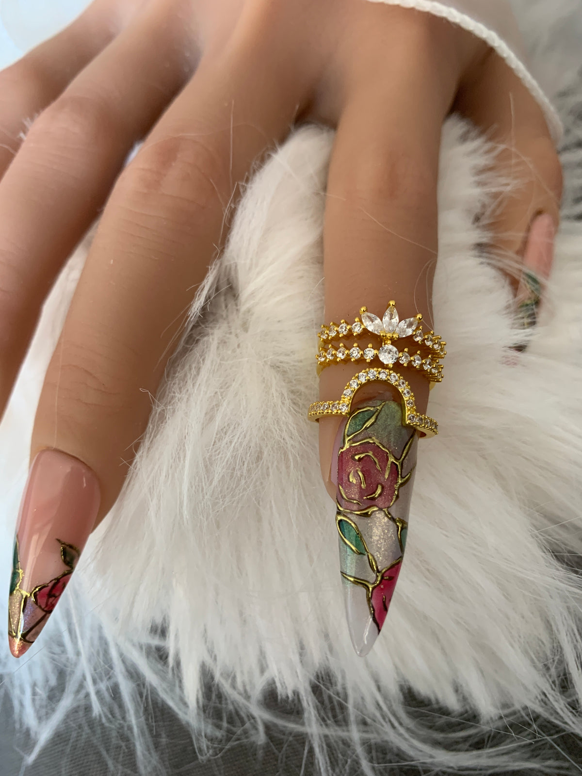 Bague d'ongle Lotus – Dorée