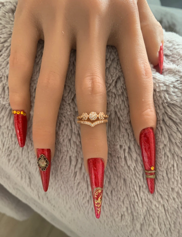 Bague couronne fleurie à strass dorée