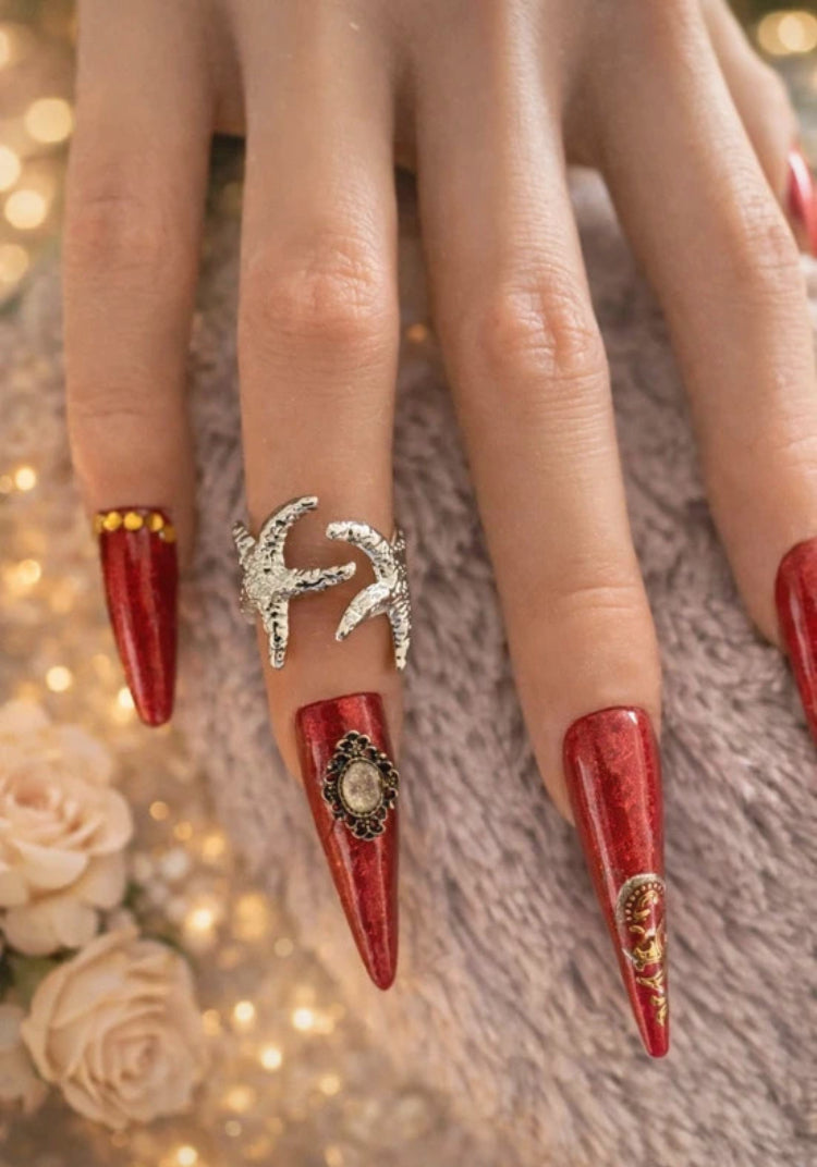 Bague étoiles de mer argentée – doigt ou orteil ajustable