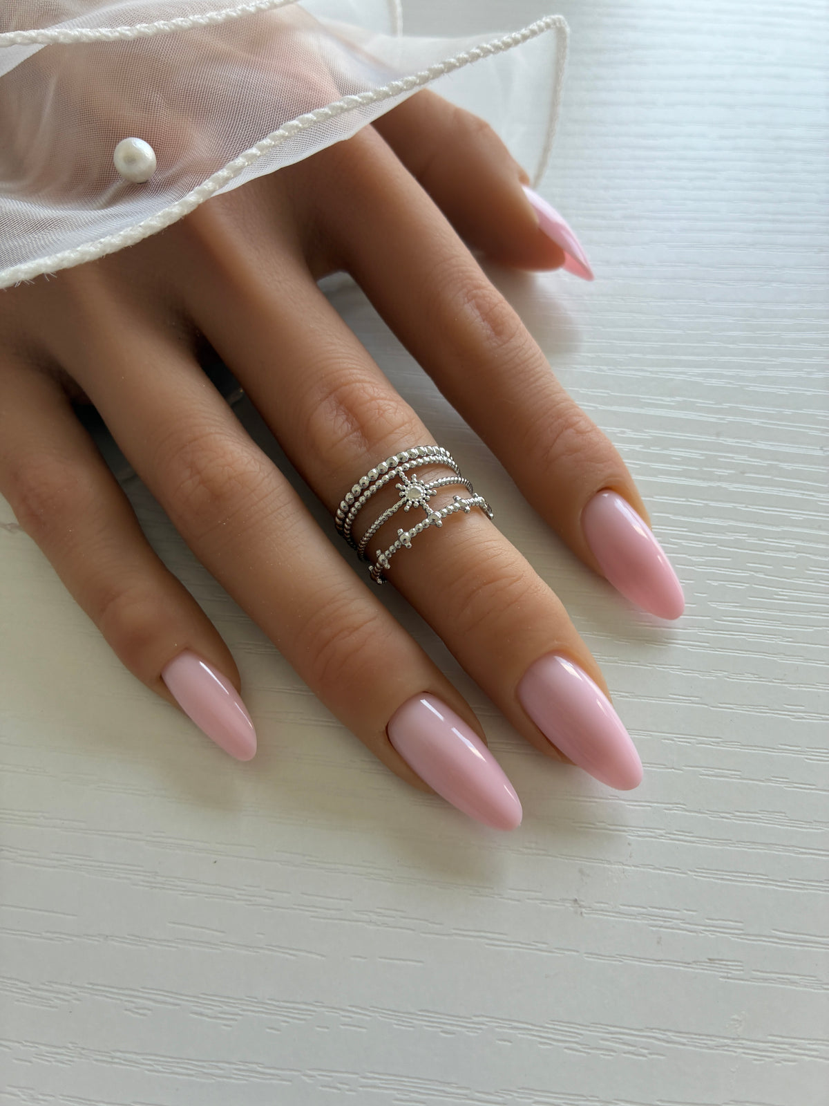 Bague Soleil argentée ajourée – Acier inoxydable – Ajustable