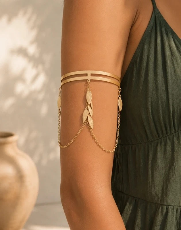 Bracelet pour bras Bohème Feuillage doré