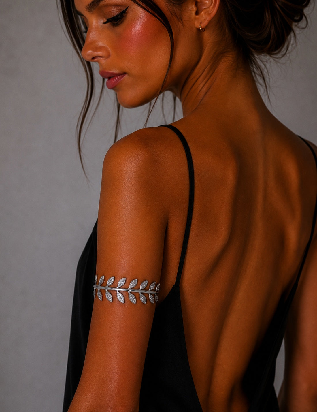 Bracelet de bras feuilles – Argenté