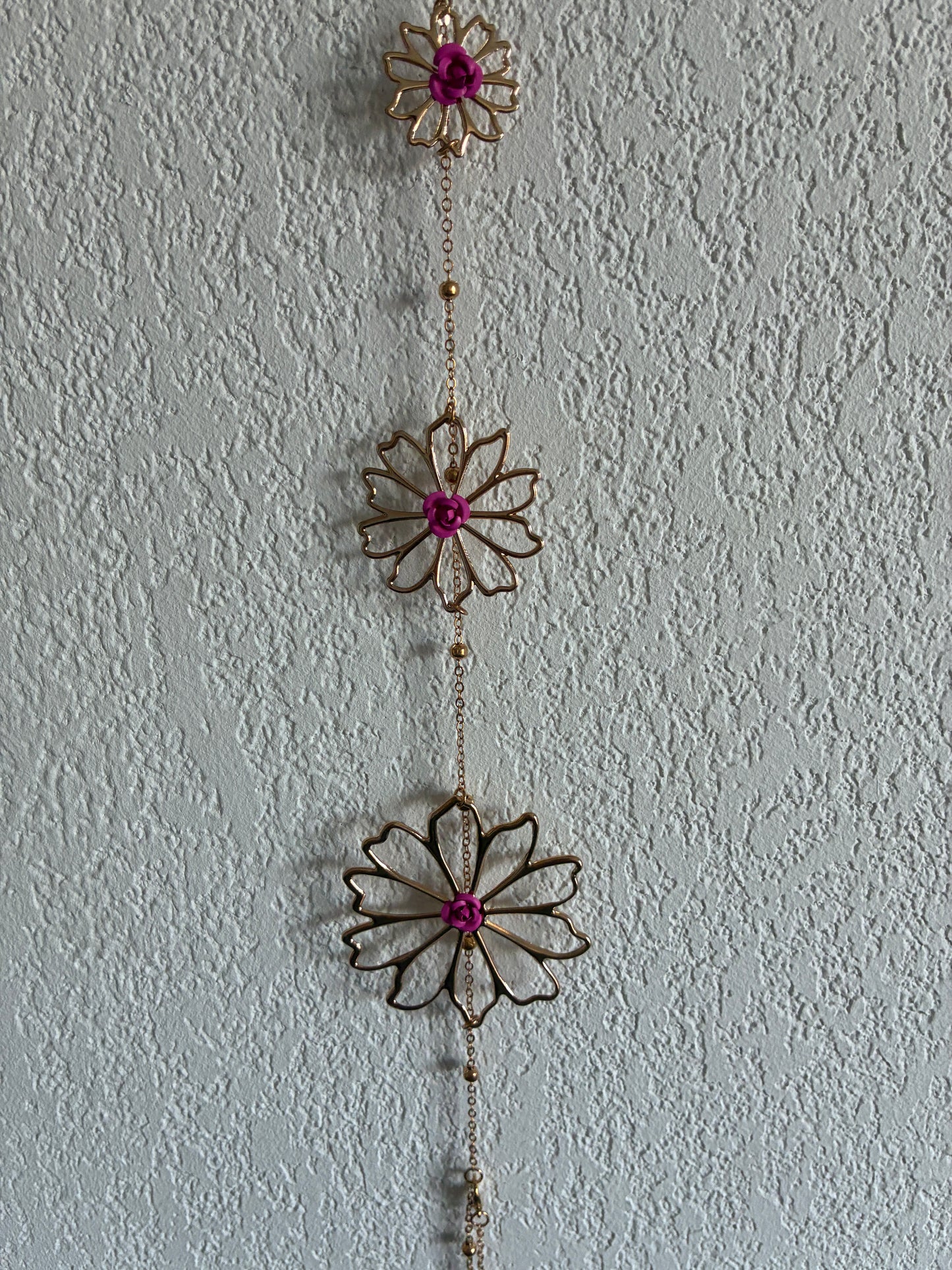 Collier de dos doré fleurs strass