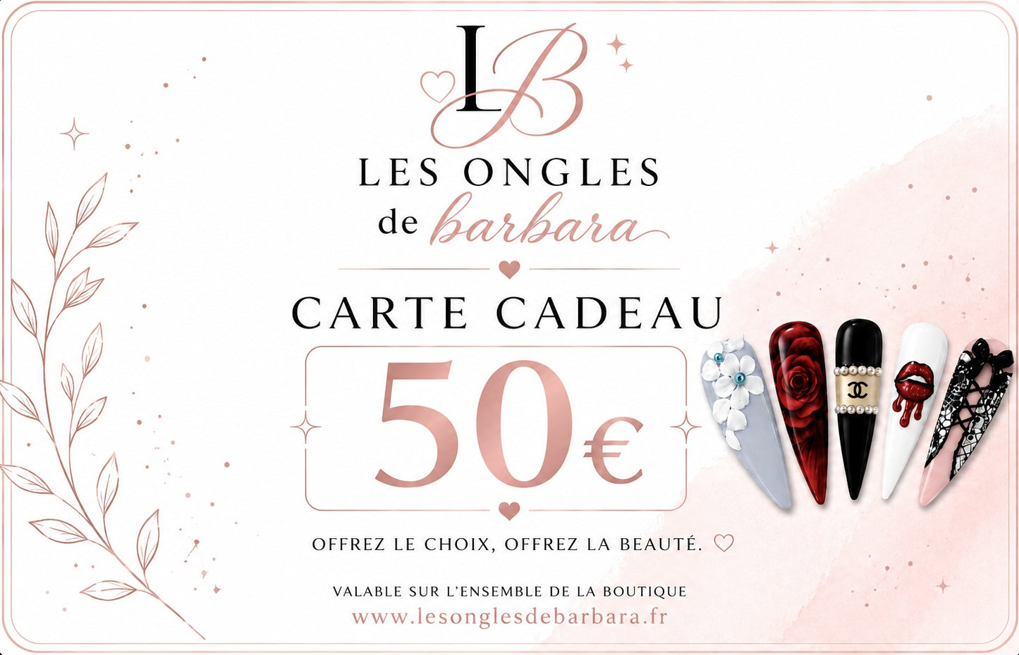Carte cadeau Les Ongles de Barbara