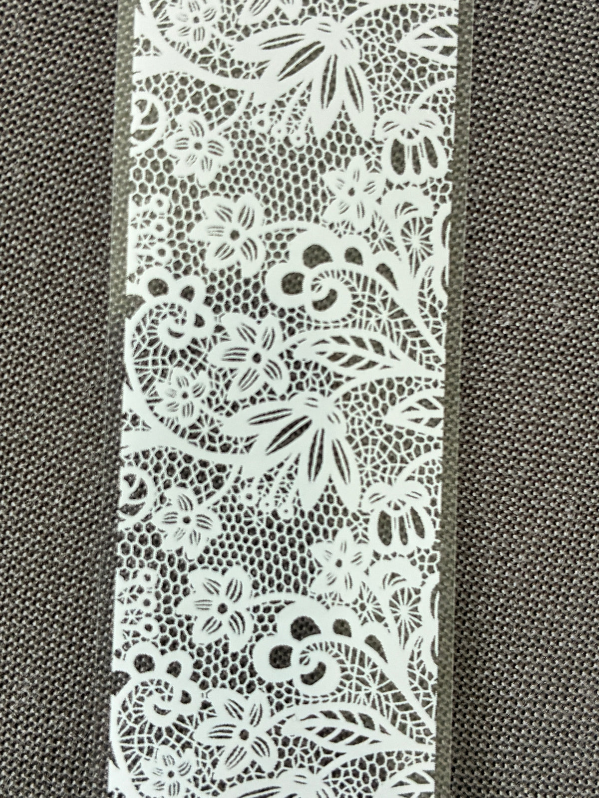 Foil Nail Art – Dentelle blanche florale – 1 mètre