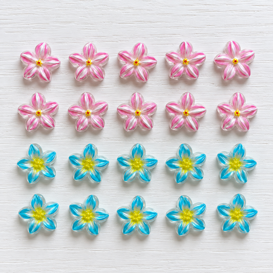 Fleurs 3D roses et bleues – Lot mixte de 20