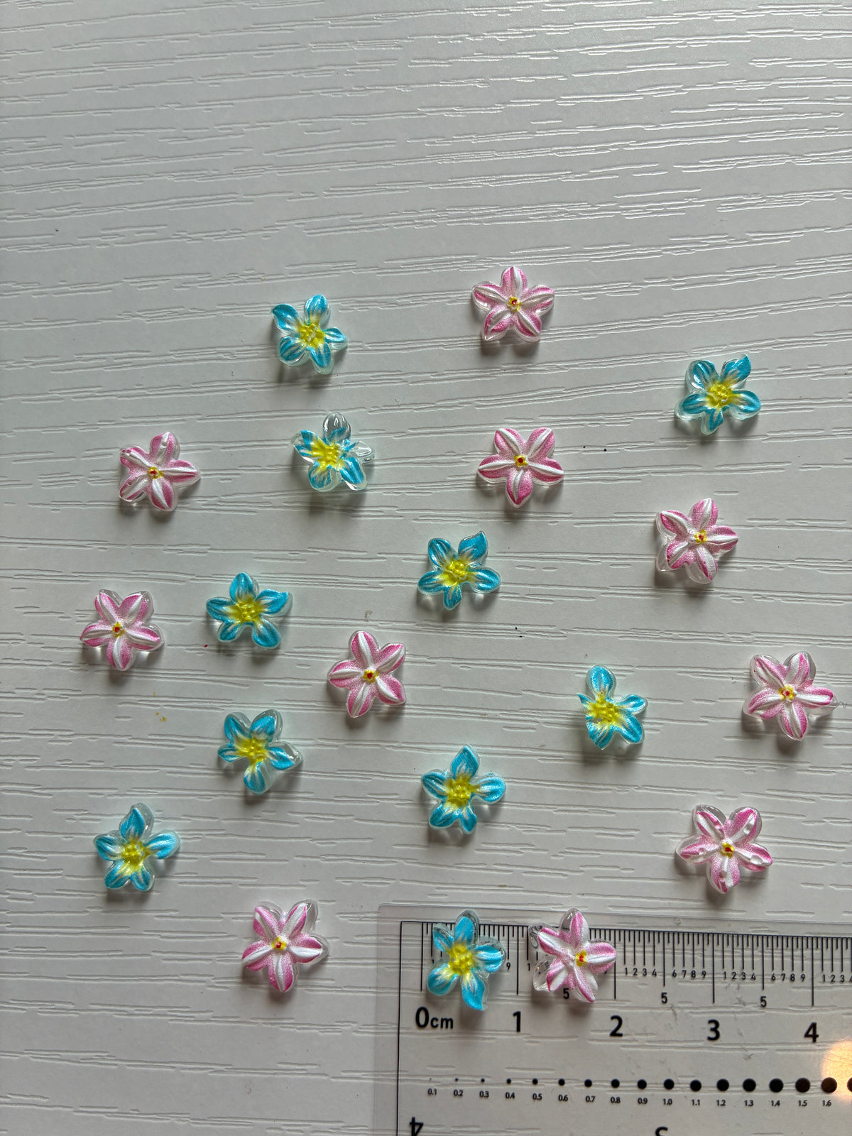 Fleurs 3D roses et bleues – Lot mixte de 20