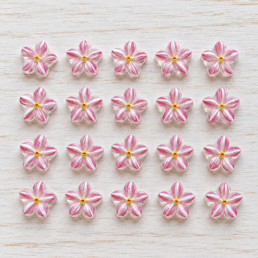 Fleurs Nail Art roses et transparentes – Lot de 20