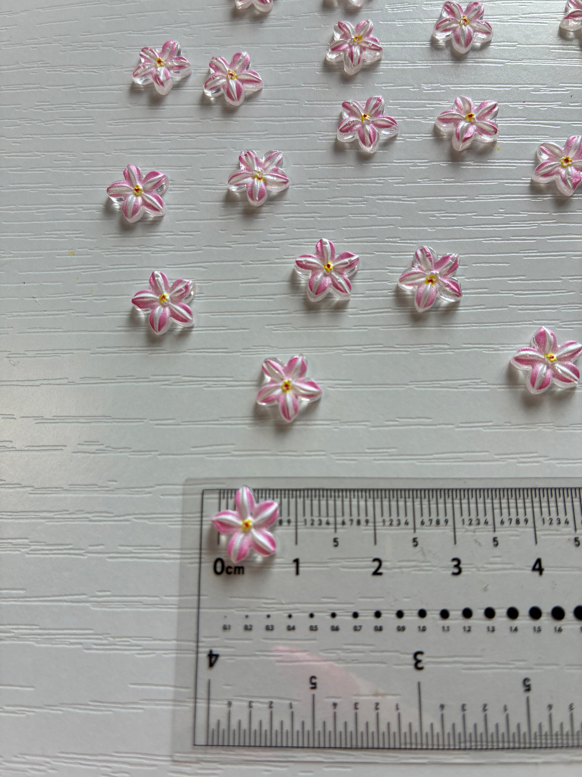 Fleurs Nail Art roses et transparentes – Lot de 20