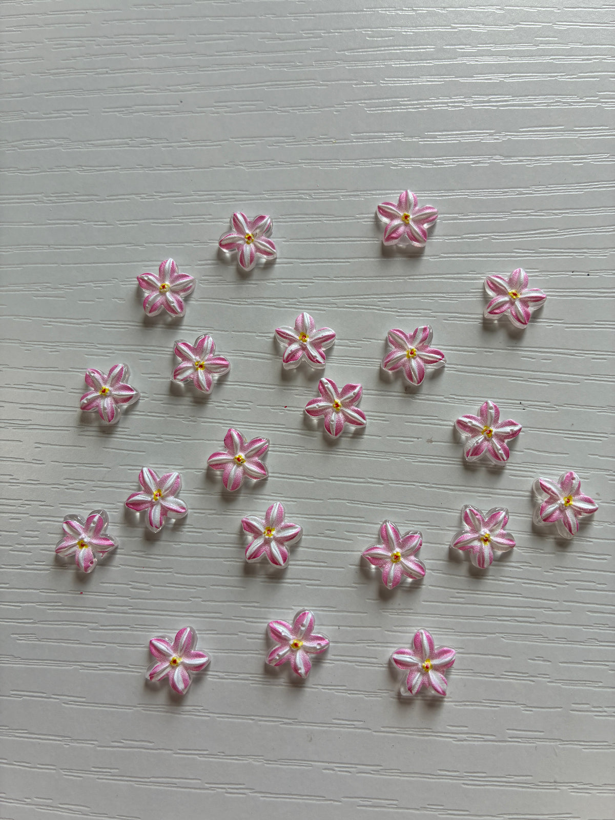 Fleurs Nail Art roses et transparentes – Lot de 20