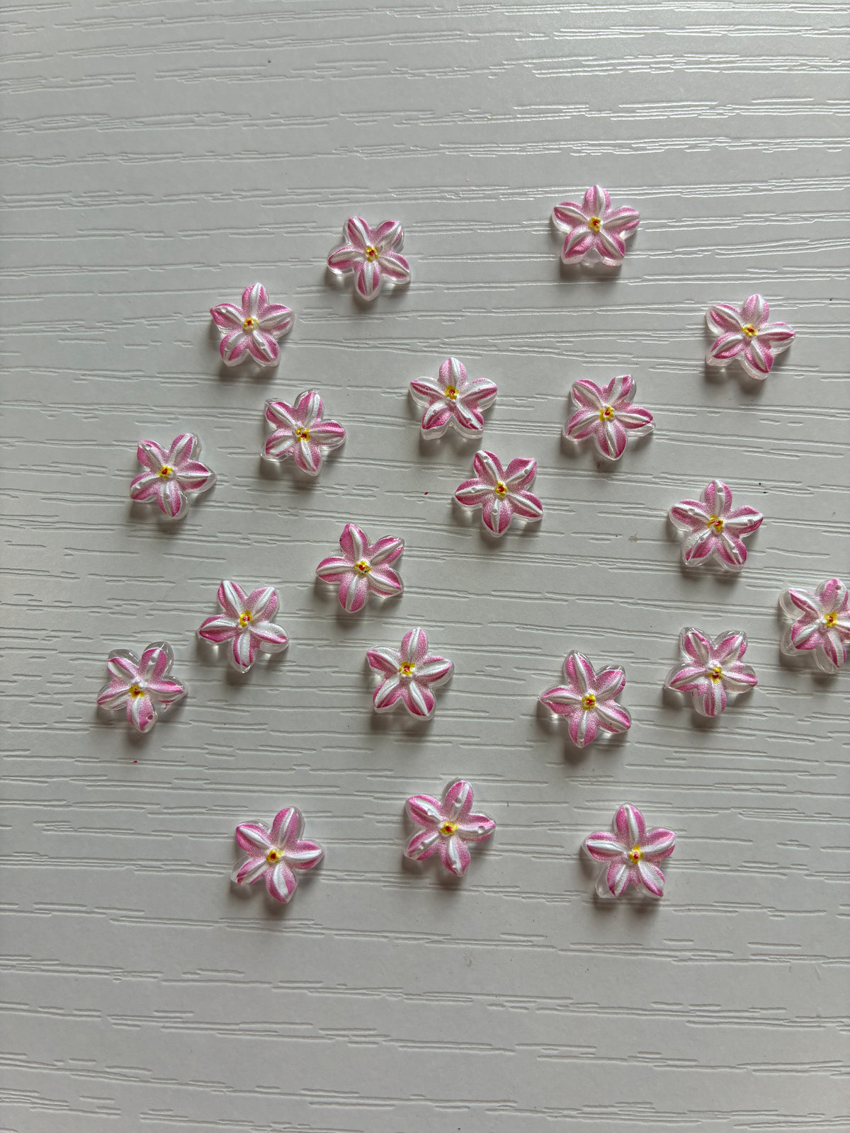 Fleurs Nail Art roses et transparentes – Lot de 20