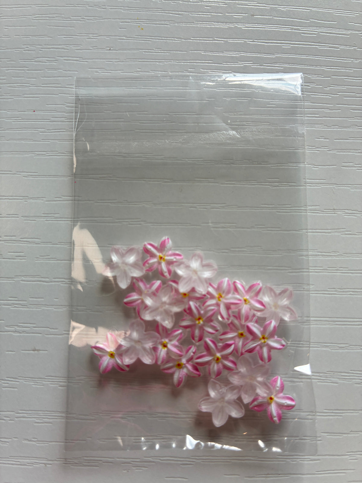 Fleurs Nail Art roses et transparentes – Lot de 20