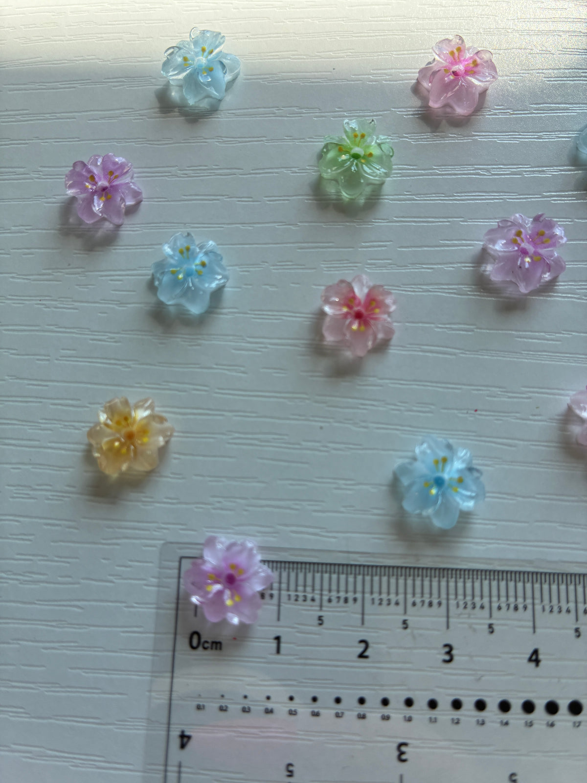 Fleurs 3D translucides pastel – Lot de 12