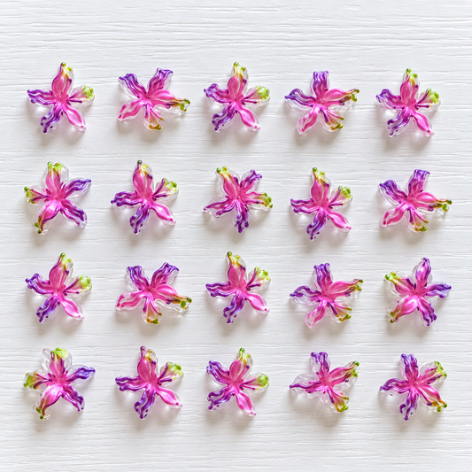 Fleurs 3D violettes et roses – Lot de 20