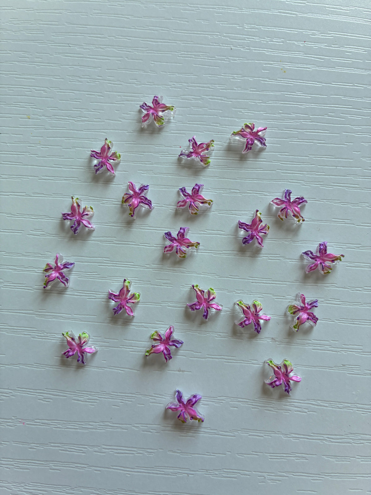 Fleurs 3D violettes et roses – Lot de 20