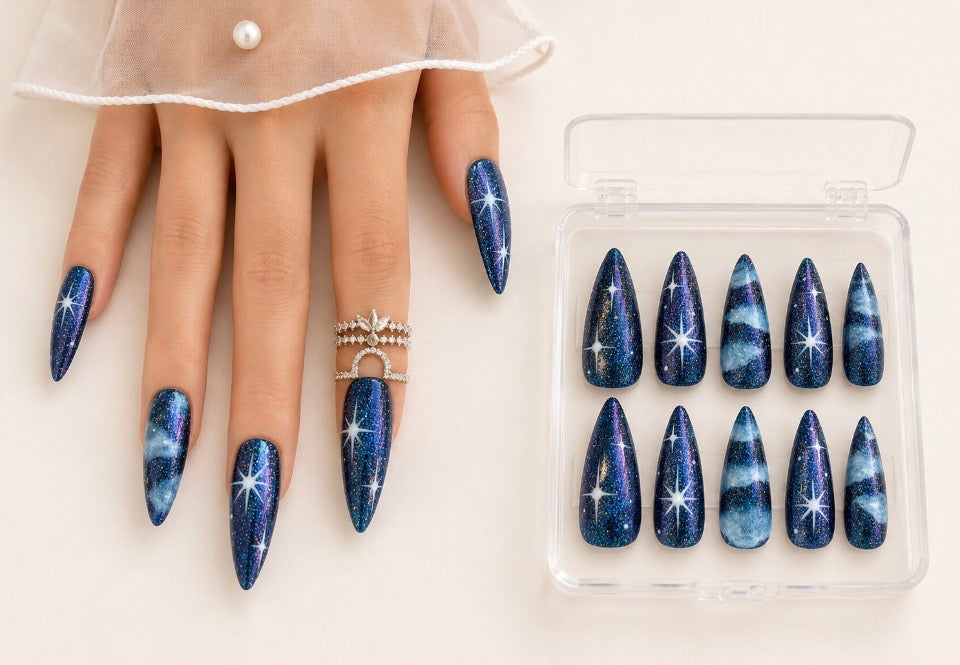 Nuit Étoilée – Bleu Galaxie Caméléon Violet – Amande XL