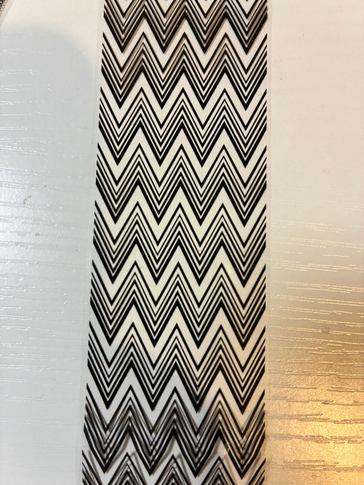 Lot de 5 foils Nail Art – Dentelle noire et motifs graphiques – 20 × 4 cm