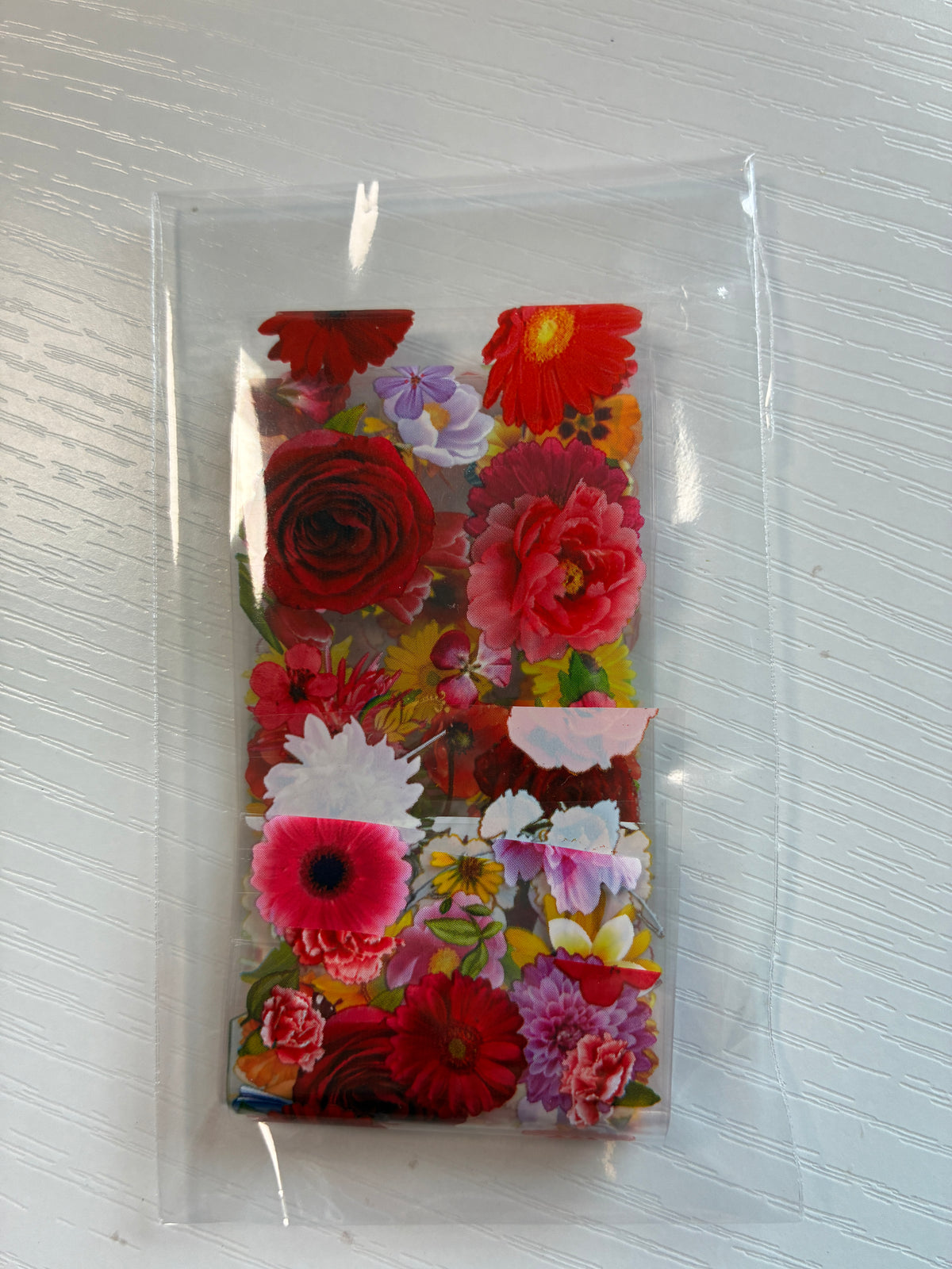 lot de 5 foils fleurs jaunes, orange et rouges pour nail art