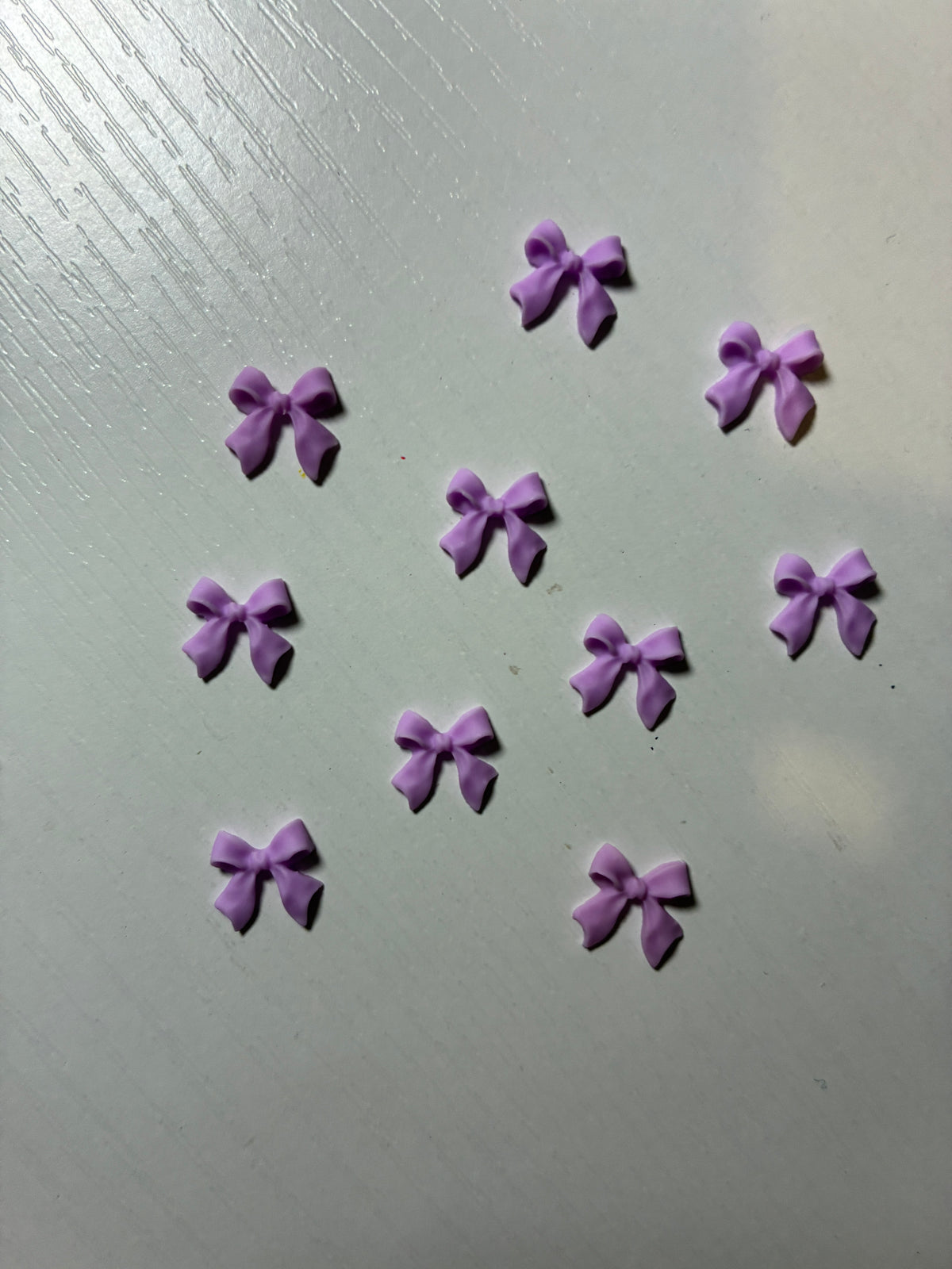 Bijoux d'ongles 3D – Nœuds mauves – Lot de 10