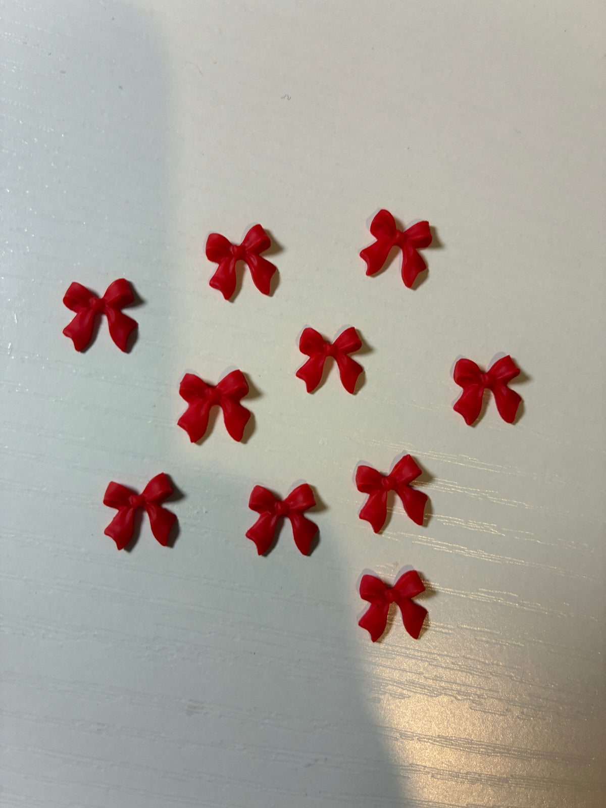 Bijoux d'ongles 3D – Nœuds rouges – Lot de 10