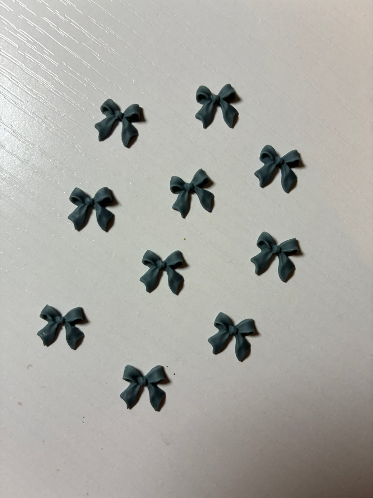 Bijoux d'ongles 3D – Nœuds vert canard – Lot de 10