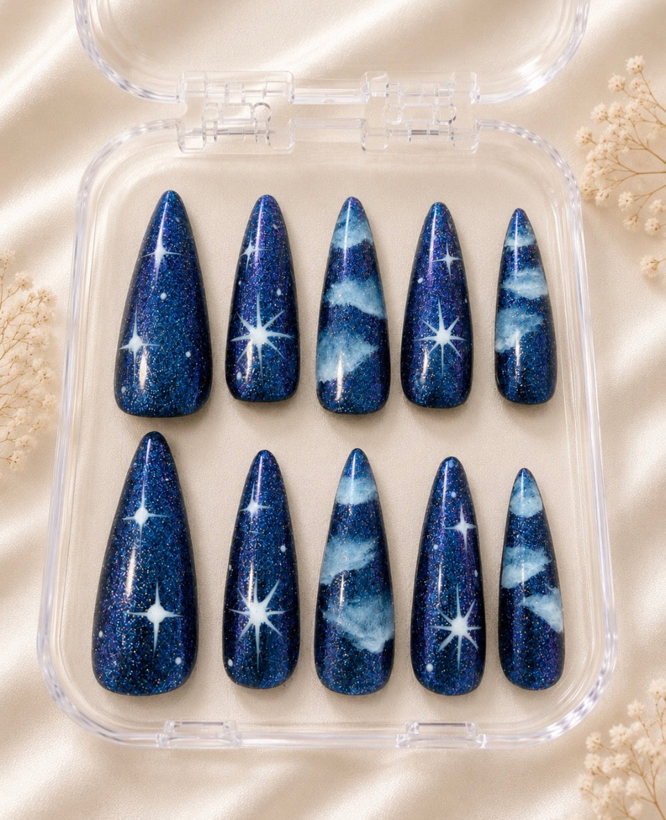 Nuit Étoilée – Bleu Galaxie Caméléon Violet – Amande XL