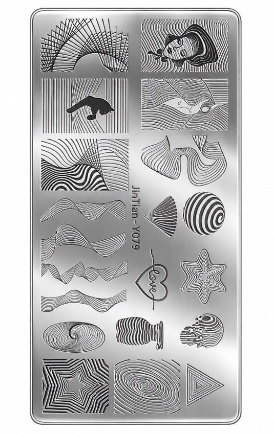 Plaque de stamping – Formes abstraites