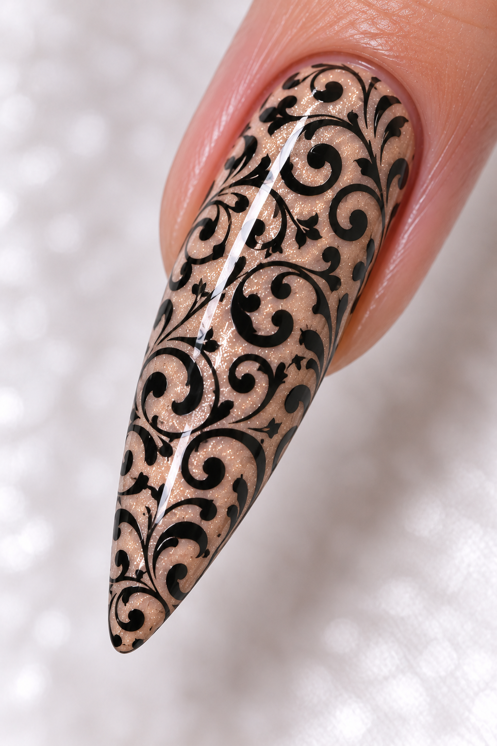 Plaque de stamping – Arabesques & papillon