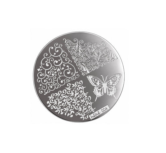 Plaque de stamping – Arabesques & papillon