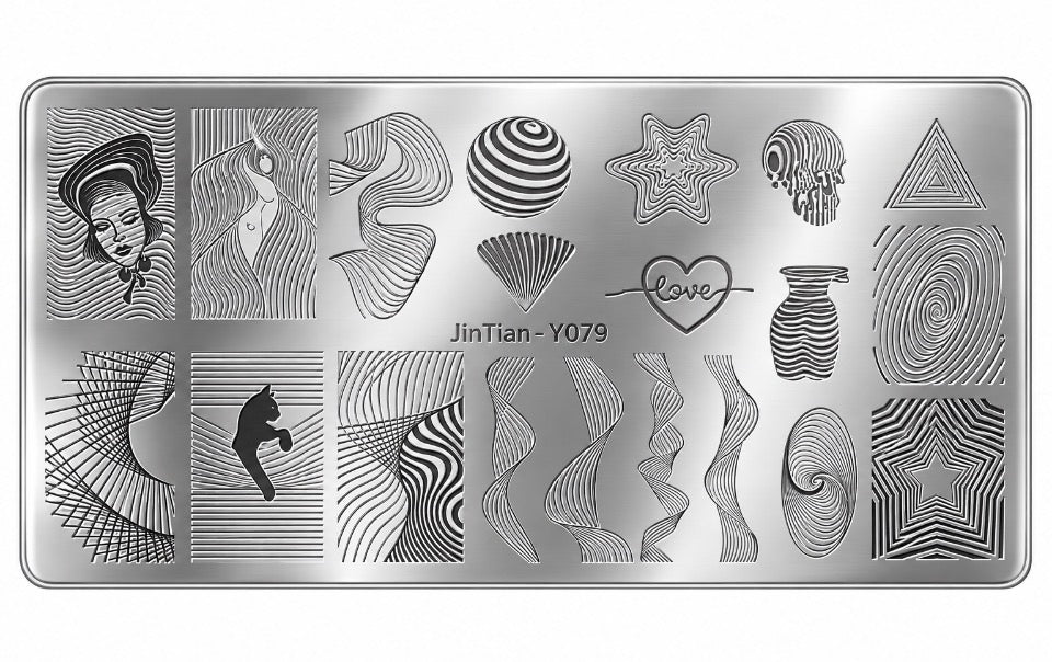 Plaque de stamping – Formes abstraites