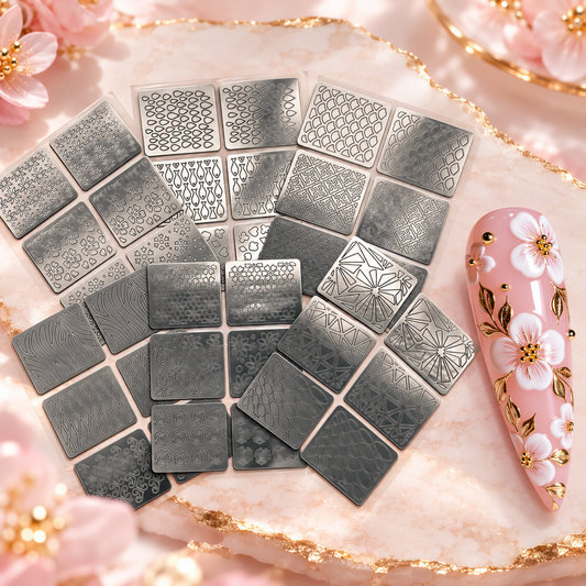 Pochoirs Nail Art – Motifs floraux & graphiques – Lot de 6